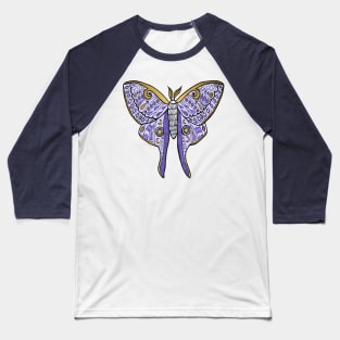 Lavender Luna Moth Baseball T-Shirt